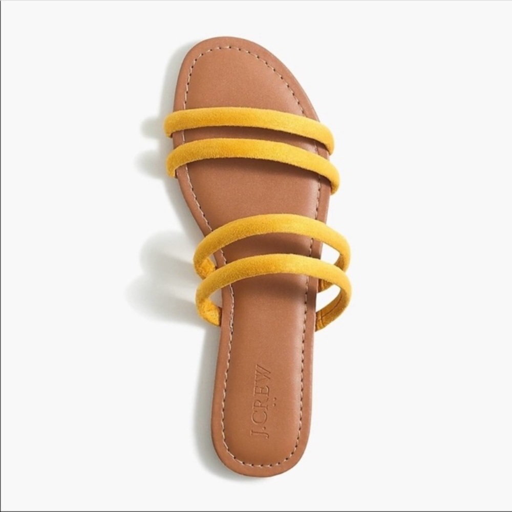 J. Crew Factory Seaside Slide Double Banded Yellow Slip-On Sandal Size 8